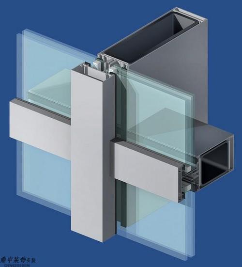 hidden frame supported glass curtain wall